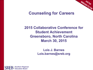 Counseling for Careers  2015 Collaborative Conference for Student Achievement