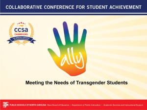 Meeting the Needs of Transgender Students