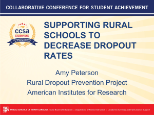 SUPPORTING RURAL SCHOOLS TO DECREASE DROPOUT RATES