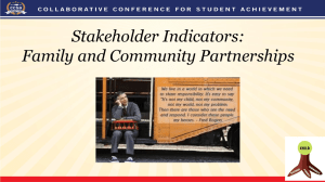 Stakeholder Indicators: Family and Community Partnerships