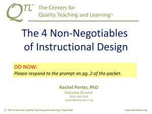 The 4 Non-Negotiables of Instructional Design The Centers for Quality Teaching and Learning
