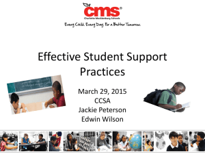 Effective Student Support Practices March 29, 2015 CCSA