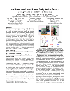 An Ultra-Low-Power Human Body Motion Sensor Using Static Electric Field Sensing