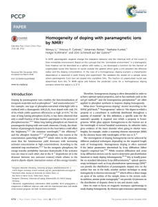 Homogeneity of doping with paramagnetic ions by NMR†