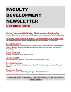 FACULTY DEVELOPMENT NEWSLETTER OCTOBER 2010