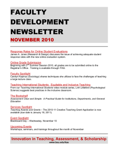 FACULTY DEVELOPMENT NEWSLETTER NOVEMBER 2010