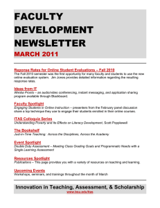 FACULTY DEVELOPMENT NEWSLETTER MARCH 2011