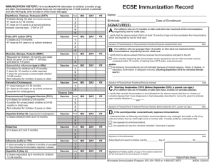 ECSE Immunization Record