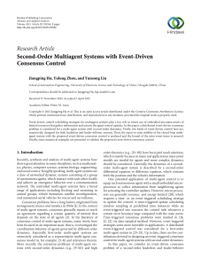 Research Article Second-Order Multiagent Systems with Event-Driven Consensus Control