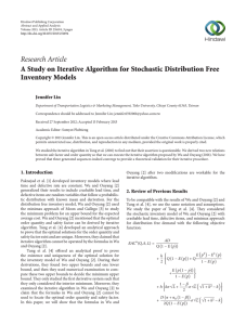Research Article A Study on Iterative Algorithm for Stochastic Distribution Free