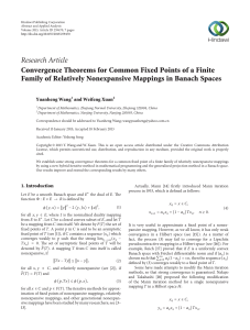 Research Article Convergence Theorems for Common Fixed Points of a Finite