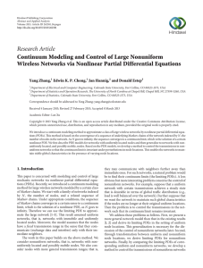 Research Article Continuum Modeling and Control of Large Nonuniform