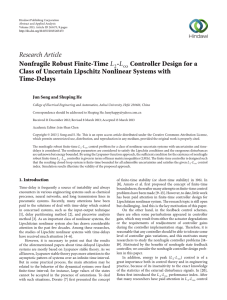 Research Article Nonfragile Robust Finite-Time - Controller Design for a