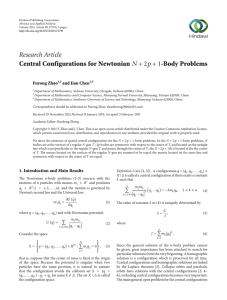 Research Article Central Configurations for Newtonian -Body Problems Furong Zhao