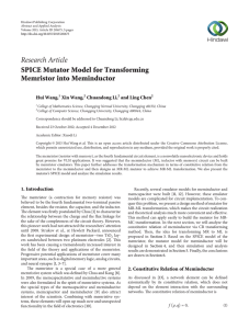 Research Article SPICE Mutator Model for Transforming Memristor into Meminductor Hui Wang,