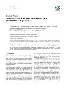 Research Article Stability Analysis of a Vector-Borne Disease with Variable Human Population