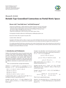 Research Article Berinde-Type Generalized Contractions on Partial Metric Spaces ınar Hassen Aydi,