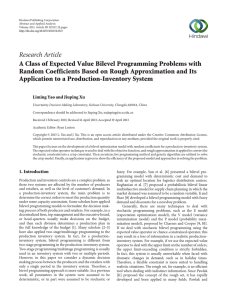Research Article A Class of Expected Value Bilevel Programming Problems with
