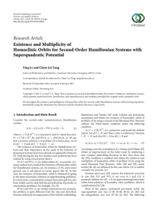Research Article Existence and Multiplicity of Superquadratic Potential