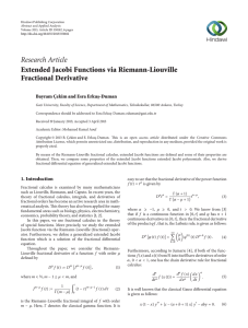 Research Article Extended Jacobi Functions via Riemann-Liouville Fractional Derivative