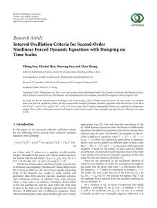 Research Article Interval Oscillation Criteria for Second-Order Time Scales