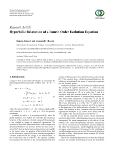 Research Article Hyperbolic Relaxation of a Fourth Order Evolution Equation