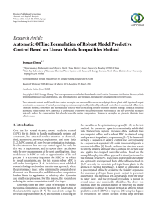 Research Article Automatic Offline Formulation of Robust Model Predictive