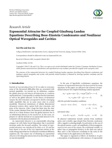 Research Article Exponential Attractor for Coupled Ginzburg-Landau