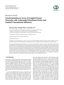 Research Article Synchronization in Array of Coupled Neural Limited Transmission Efficiency