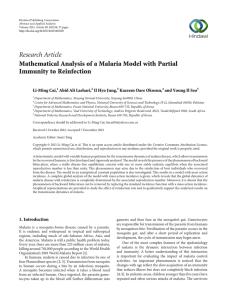 Research Article Mathematical Analysis of a Malaria Model with Partial Li-Ming Cai,