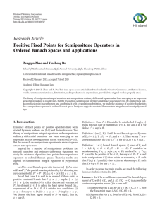 Research Article Positive Fixed Points for Semipositone Operators in