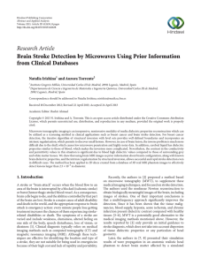 Research Article Brain Stroke Detection by Microwaves Using Prior Information Natalia Irishina