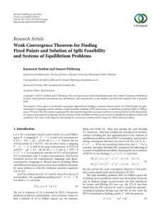 Research Article Weak Convergence Theorem for Finding and Systems of Equilibrium Problems