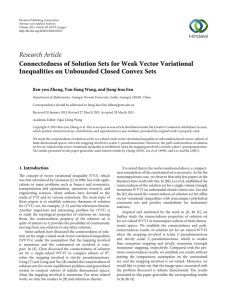 Research Article Connectedness of Solution Sets for Weak Vector Variational