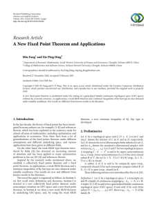 Research Article A New Fixed Point Theorem and Applications Min Fang