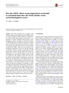 How the AMOC affects ocean temperatures on decadal