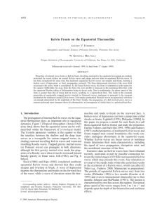 Kelvin Fronts on the Equatorial Thermocline 1692 A V. F