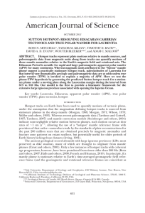 American Journal of Science SUTTON HOTSPOT: RESOLVING EDIACARAN-CAMBRIAN