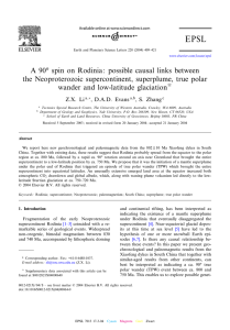 A 90‡ spin on Rodinia : possible causal links between