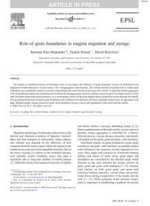 Role of grain boundaries in magma migration and storage Saswata Hier-Majumder