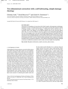 Two-dimensional convection with a self-lubricating, simple-damage rheology † ∗ and Ulrich R. Christensen