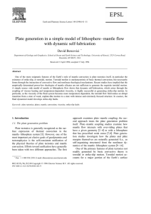 Plate generation in a simple model of lithosphere–mantle flow David Bercovici