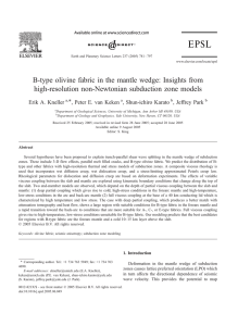 B-type olivine fabric in the mantle wedge: Insights from