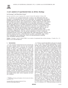 A new analysis of experimental data on olivine rheology Jun Korenaga