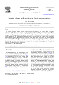 Mantle mixing and continental breakup magmatism Jun Korenaga Available online at www.sciencedirect.com