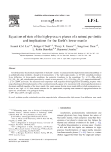 Equations of state of the high-pressure phases of a natural... and implications for the Earth’s lower mantle