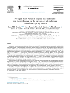 Pre-aged plant waxes in tropical lake sediments paleoclimate proxy records