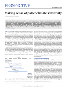 PERSPECTIVE Making sense of palaeoclimate sensitivity