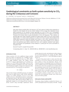 Geobiological constraints on Earth system sensitivity to CO 2