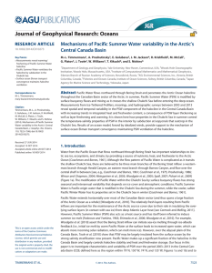 Mechanisms of Pacific Summer Water variability in the Arctic’s RESEARCH ARTICLE